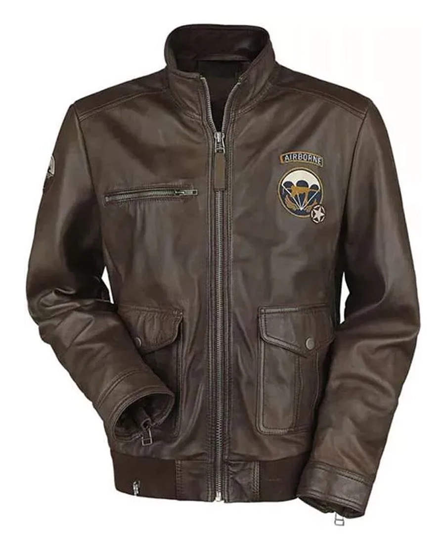 Airborne Call Of Duty Brown Leather Jacket | Trendy Leather Jackets