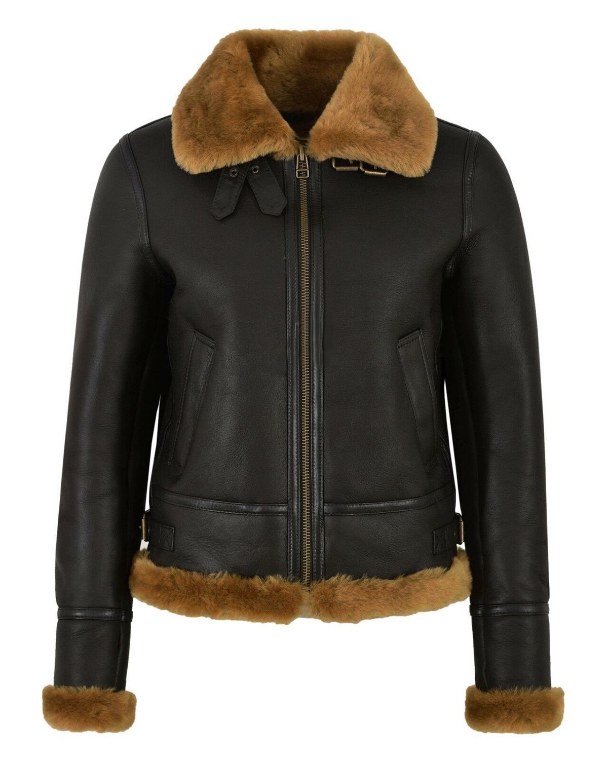 Women's RAF B3 Flying Bomber Aviator Style Leather Jacket - Image 1
