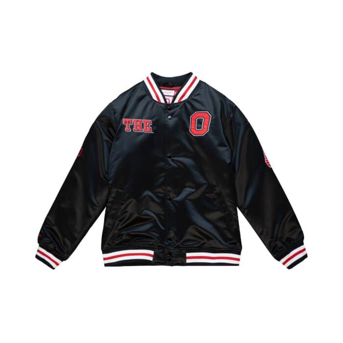 Ohio State Buckeyes Mitchell & Ness Black Champ City Satin Jacket - Image 1