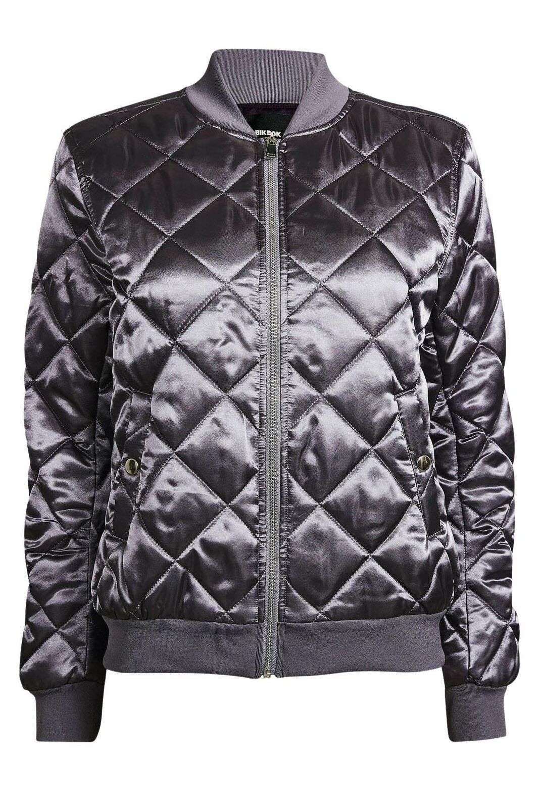 QUILTED SATIN BOMBER JACKET - Image 1