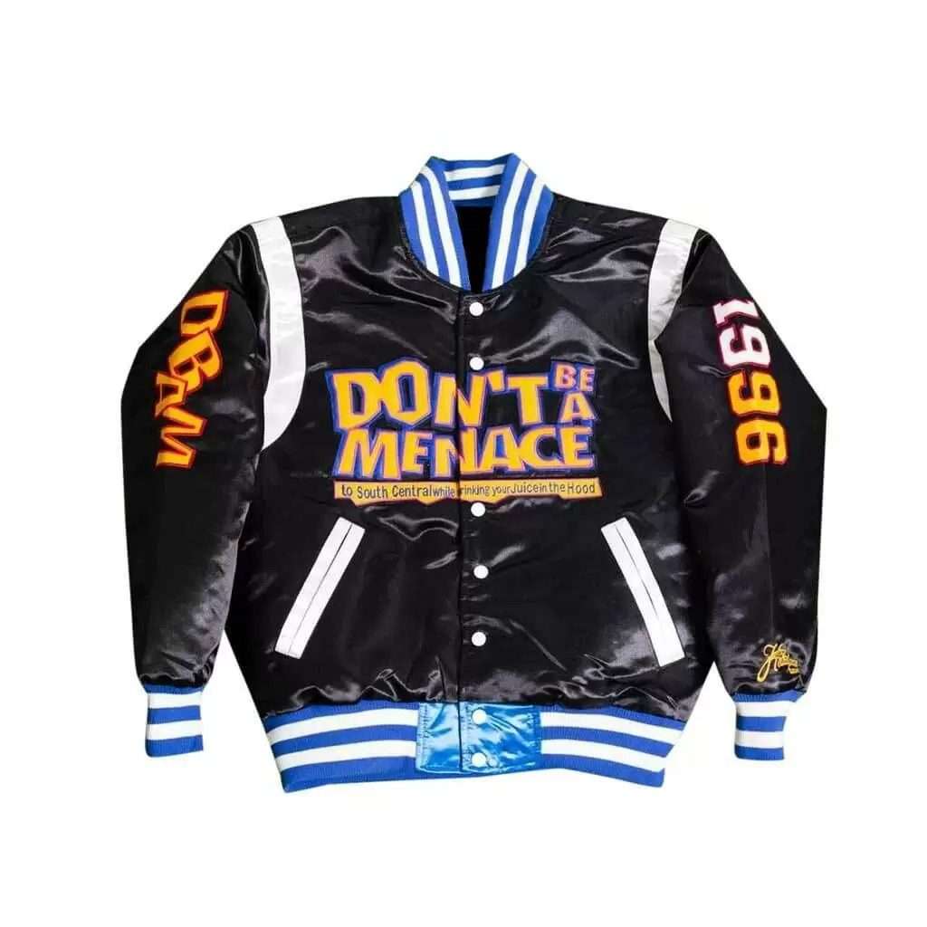 Headgear Classics Black Don’t Be A Menace Satin Jacket - Image 1