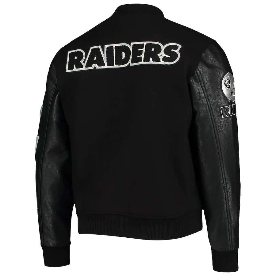 Las Vegas Raiders Logo Black Letterman Jacket - Image 1