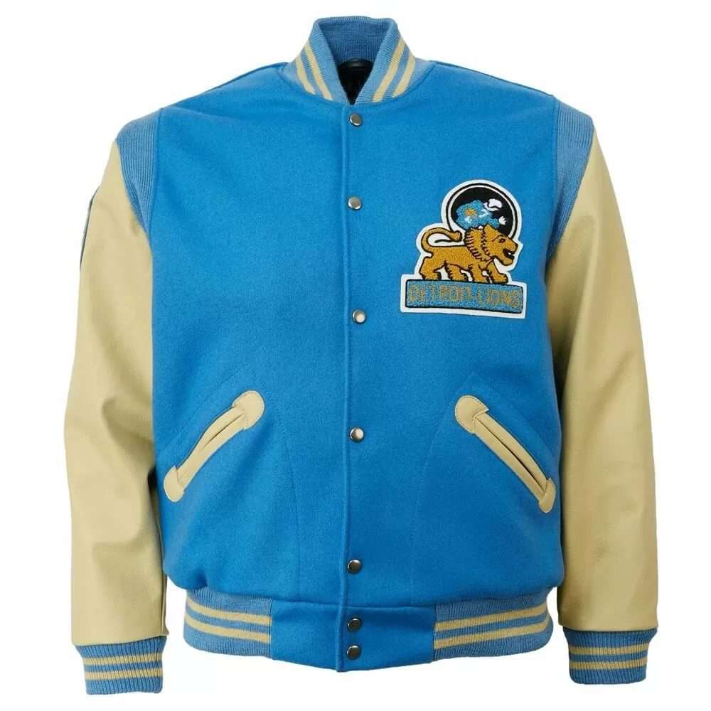 1952 Detroit Lions Varsity Blue and Cream Jacket - Image 1