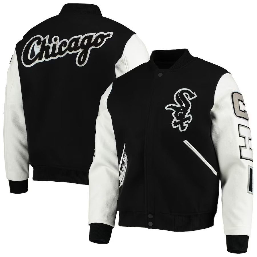 Chicago White Sox Pro Standard Varsity Logo Full-Zip Jacket - Black/White - Image 1