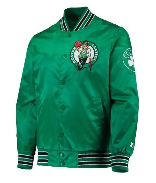 Boston Celtics Bomber Kelly Green Satin Jacket - Image 1