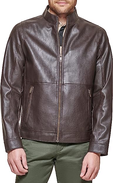 91RsmorRuVL._AC_UX385_ Dockers Men's The Dylan Faux Leather Racer Jacket - Image 1