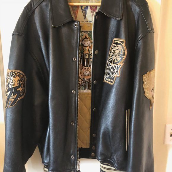 Avirex 'Twin Dragon' Black & Gold Jacket - Image 1