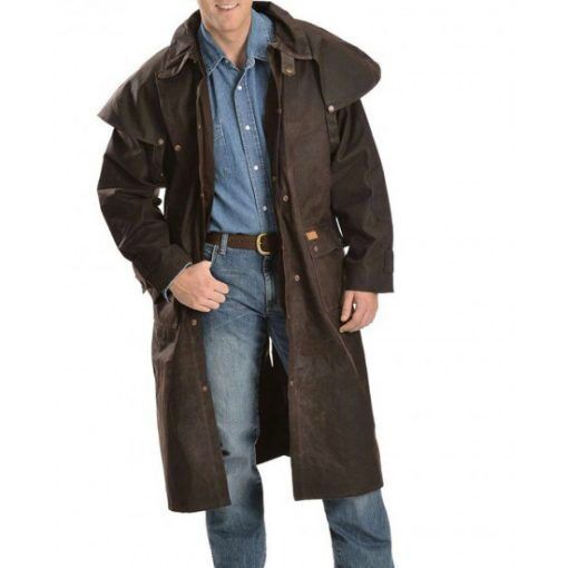 Men’s Cowboy Low Ride Duster Trench Coat - Image 1