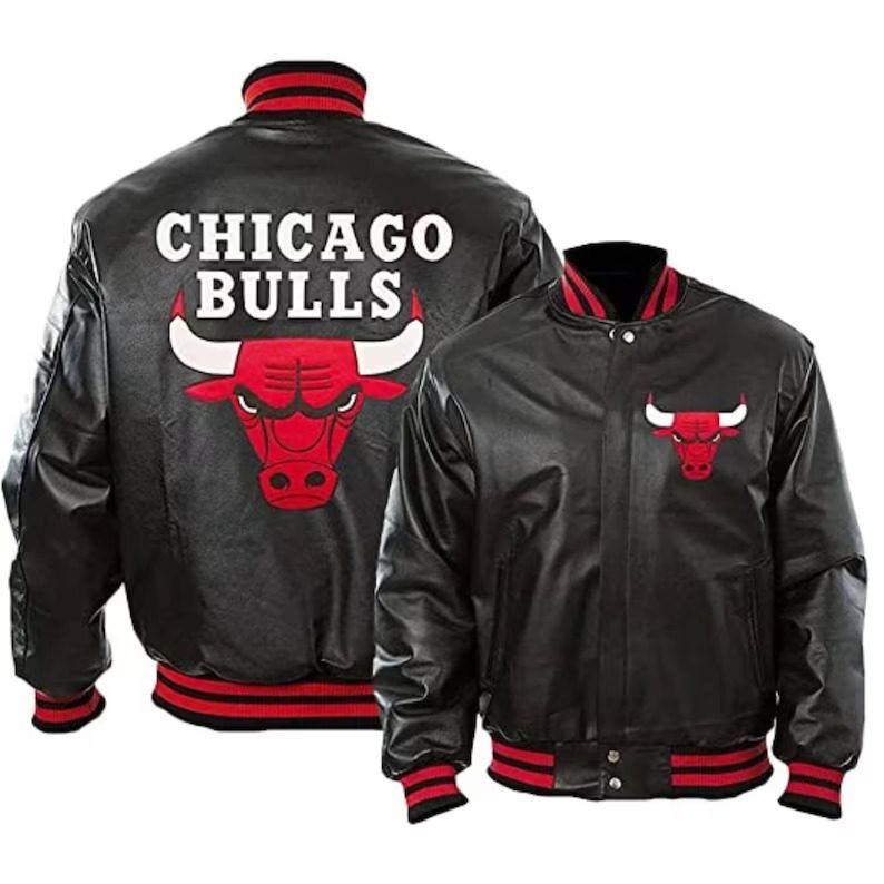 Chicago Bulls Bomber Vintage Leather Jacket - Image 1