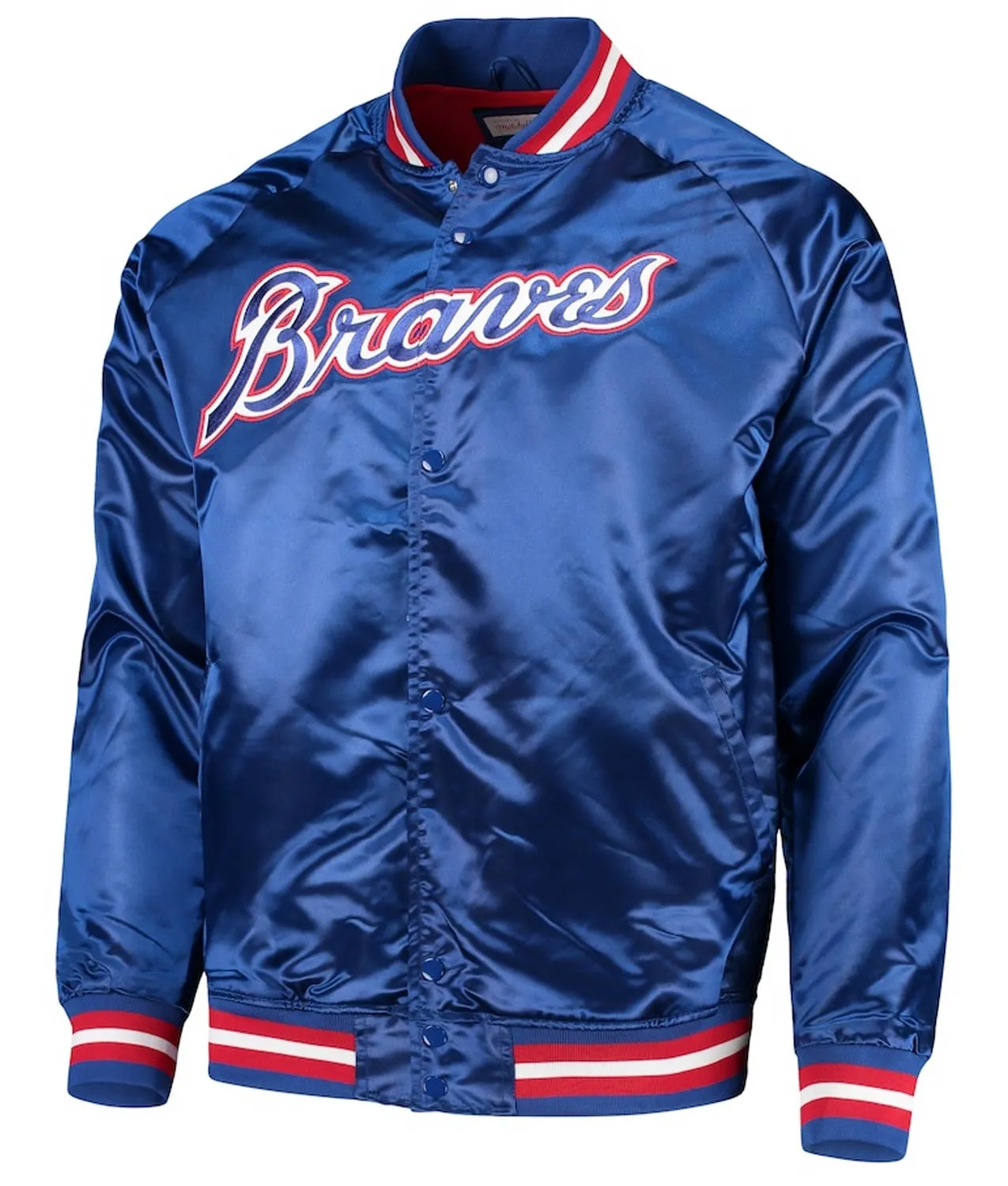 Royal Atlanta Braves Lightweight Satin Jacket - Image 1