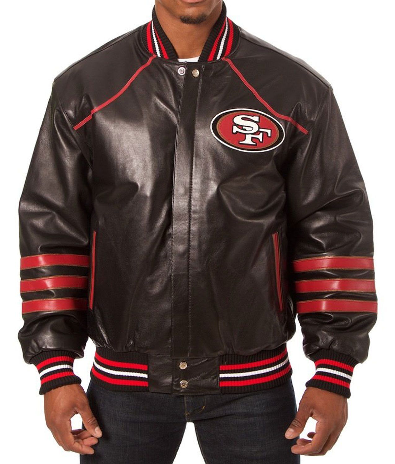 san-francisco-49ers-leather-jacket 49ers San Francisco Leather Jacket - Image 1