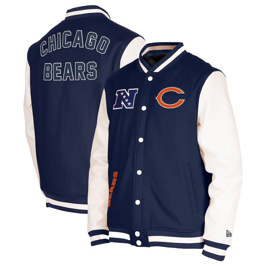 Chicago Bears New Era Navy Third Down Varsity Jacket - Image 1