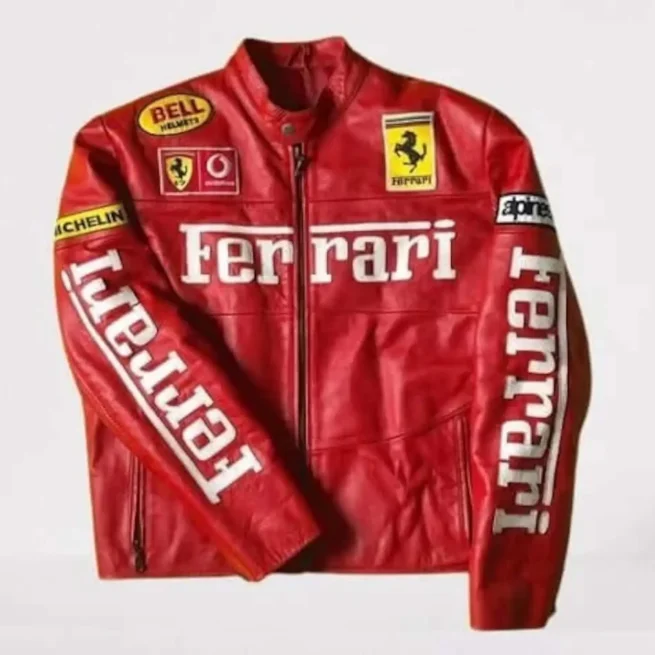 Ferrari F1 Racing Red Leather Jacket - Image 1