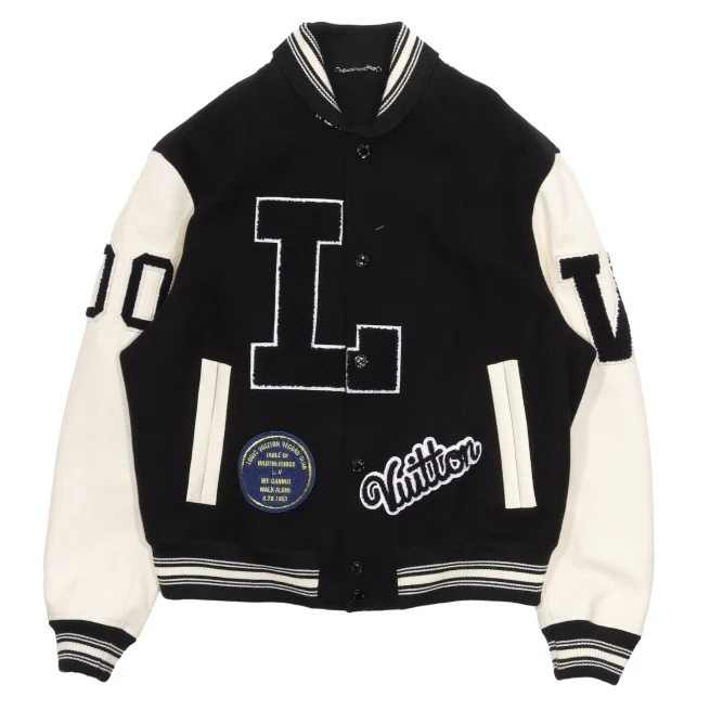 Louis Vuitton Black Baseball Leather Varsity Jacket - Image 1