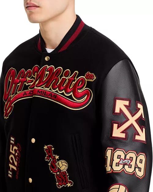 Off-White | Men's Wool Peacoat Jacket | Classic Winter Style - Image 1