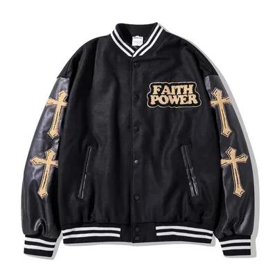 American-Jackets-Cross-Stitch-2024-Spring-Autumn-New-Trend-Varsity-Baseball-Jacket-Men Baseball American University Bomber Jacket - Image 1