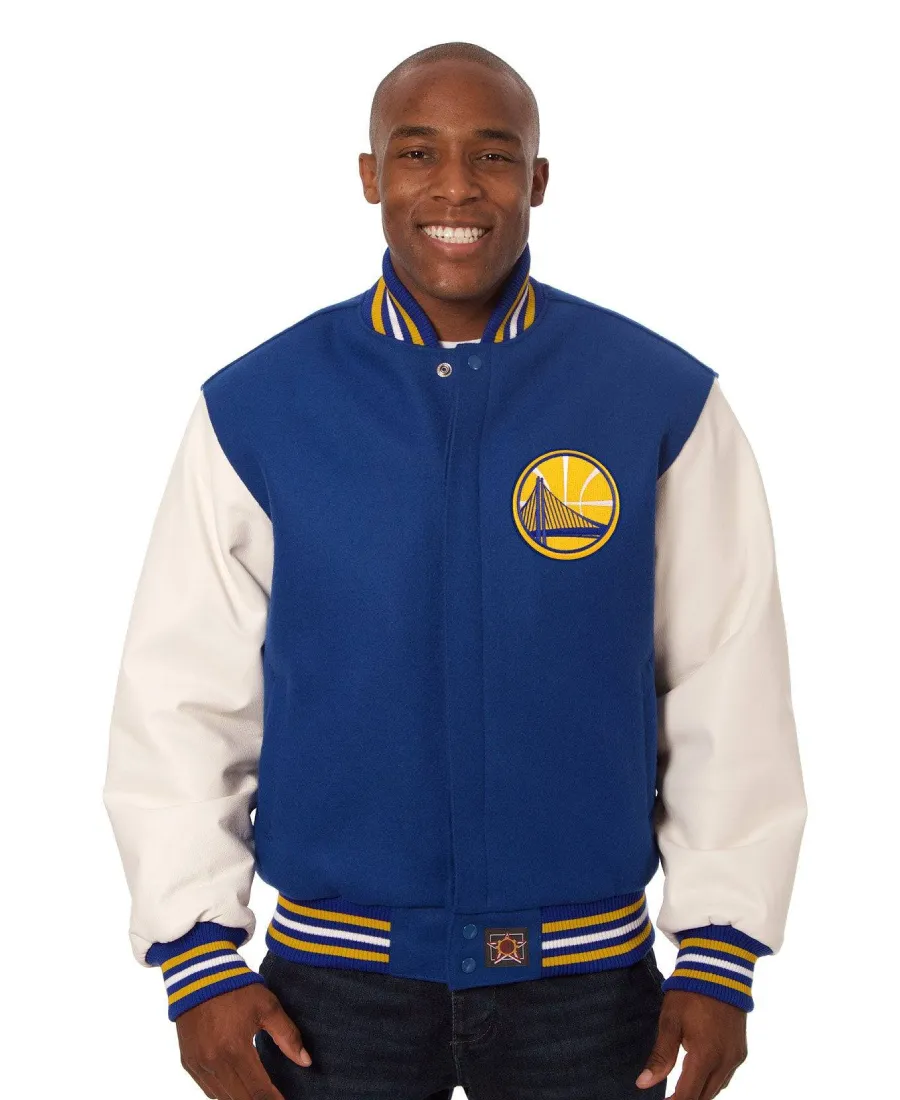 Golden State Warriors Domestic Wool and Leather Jacket | Trendy Leather Jackets