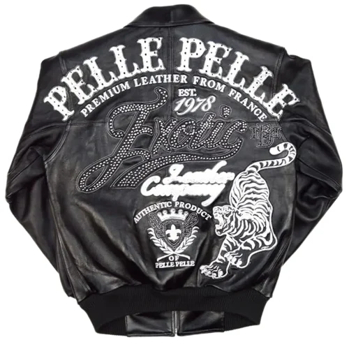 Pelle Pelle Exotic Ghost Black Bomber Leather Jacket - Image 1