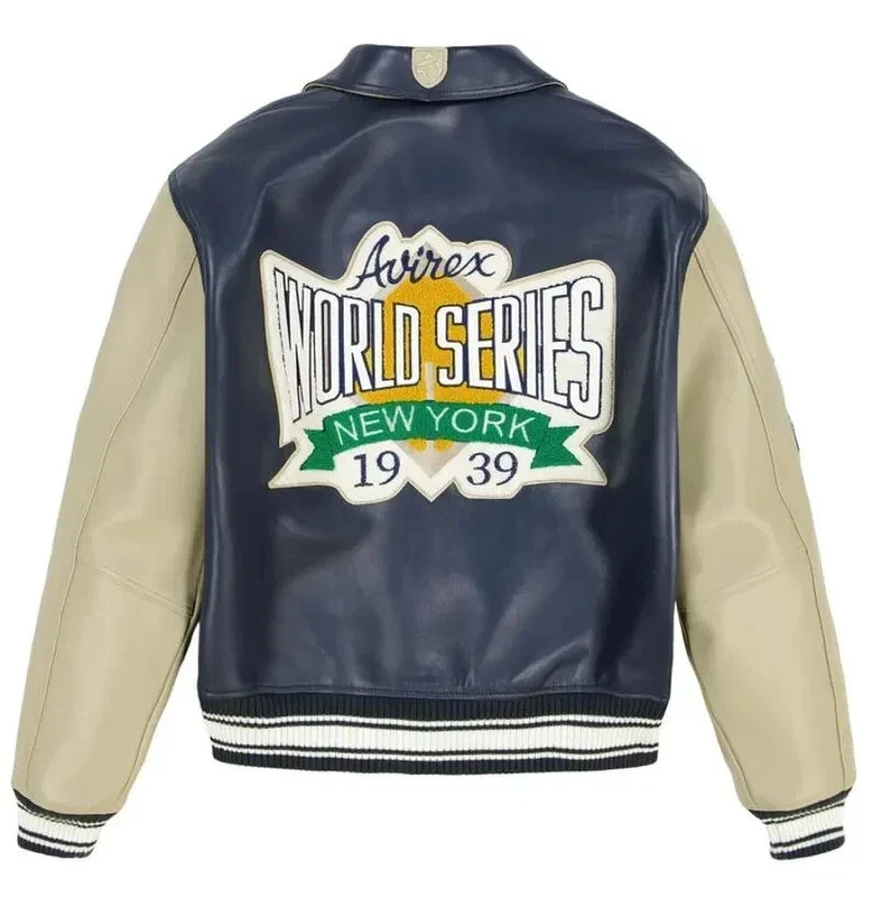 Premium Avirex World Series leather Varsity Jacket - Image 1