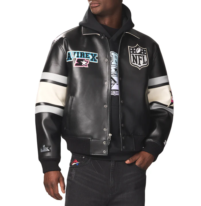 AVIREX X STARTER SUPER BOWL LX LEATHER JACKET - Image 1